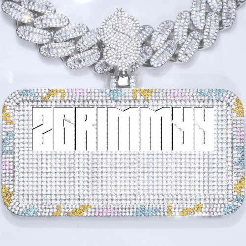 CUSTOM LETTER NECKLACE 3D COLORFUL SQUARE