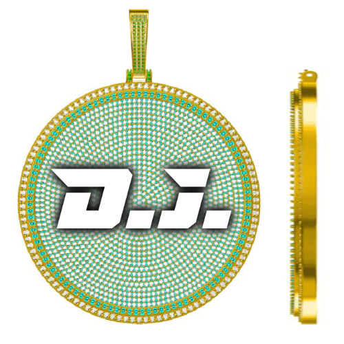 CUSTOM LETTER NECKLACE 3D BIG DISC