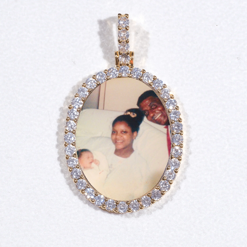 3D Oval Custom Picture Pendant