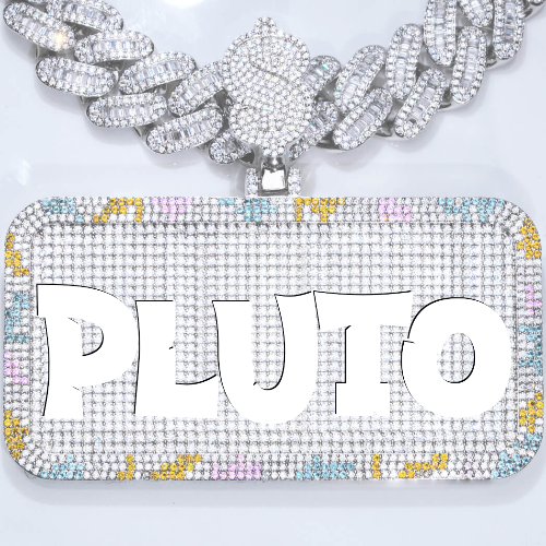 CUSTOM LETTER NECKLACE 3D COLORFUL SQUARE