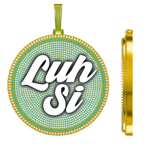 CUSTOM LETTER NECKLACE 3D BIG DISC