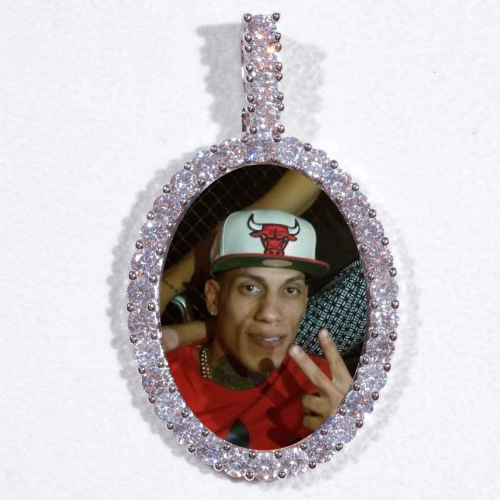 Large 3D Oval Custom Picture Pendant