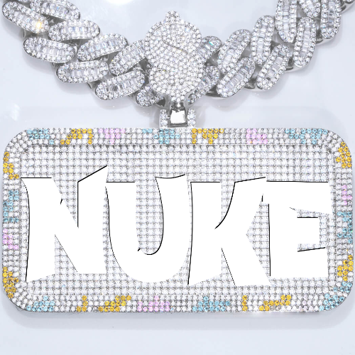 CUSTOM LETTER NECKLACE 3D COLORFUL SQUARE