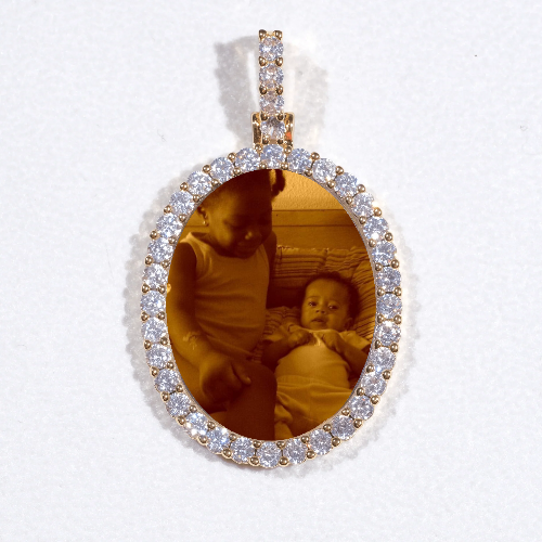 3D Oval Custom Picture Pendant