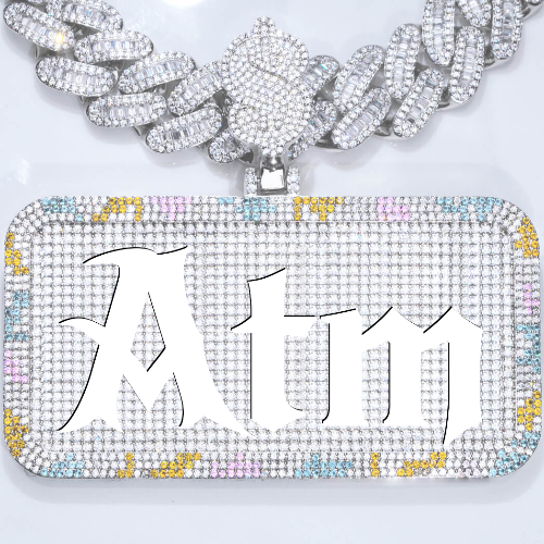 CUSTOM LETTER NECKLACE 3D COLORFUL SQUARE