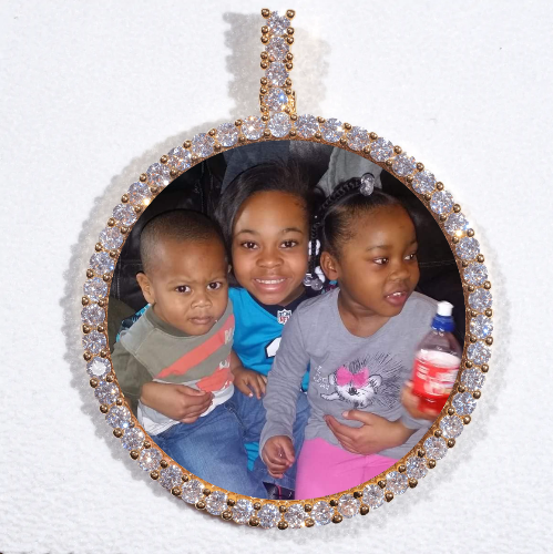 LARGE 3D CIRCLE CUSTOM PICTURE PENDANT