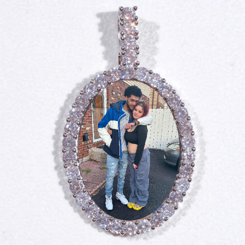 Large 3D Oval Custom Picture Pendant
