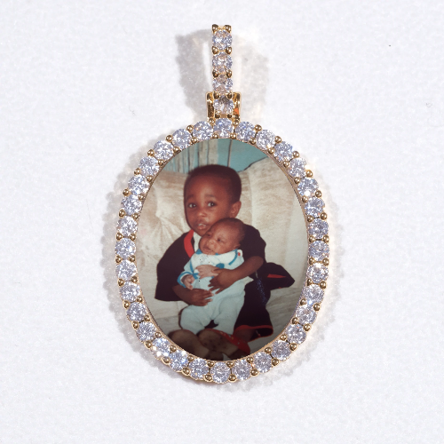 3D Oval Custom Picture Pendant