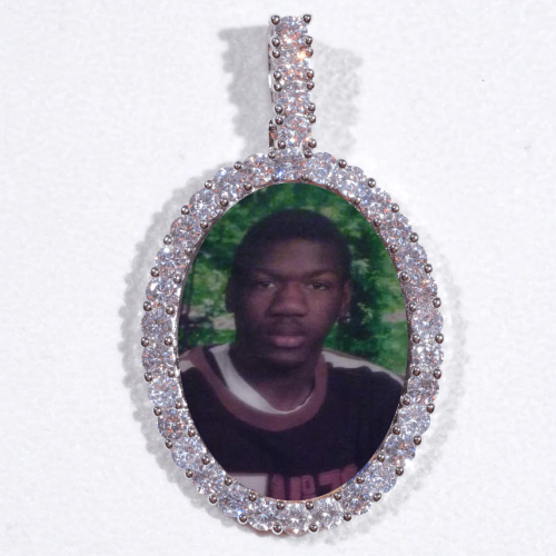 Large 3D Oval Custom Picture Pendant