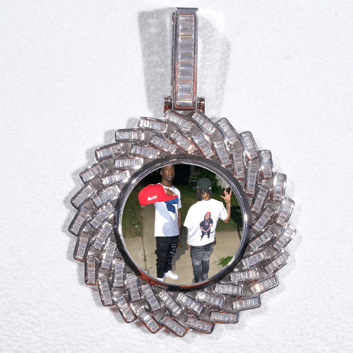 Large 3D Baguette Custom Picture Pendant