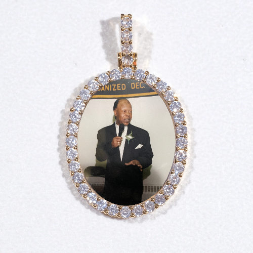 3D Oval Custom Picture Pendant