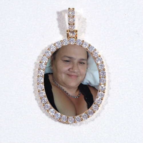 3D Oval Custom Picture Pendant