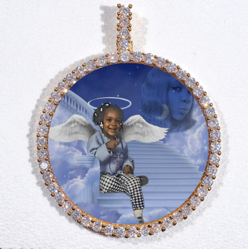 LARGE 3D CIRCLE CUSTOM PICTURE PENDANT