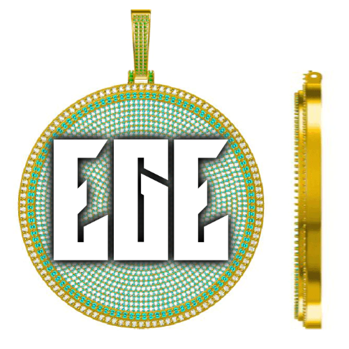 CUSTOM LETTER NECKLACE 3D BIG DISC