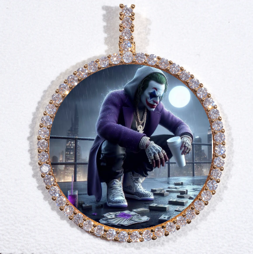 LARGE 3D CIRCLE CUSTOM PICTURE PENDANT