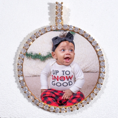 LARGE 3D CIRCLE CUSTOM PICTURE PENDANT