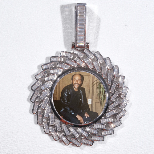 Large 3D Baguette Custom Picture Pendant
