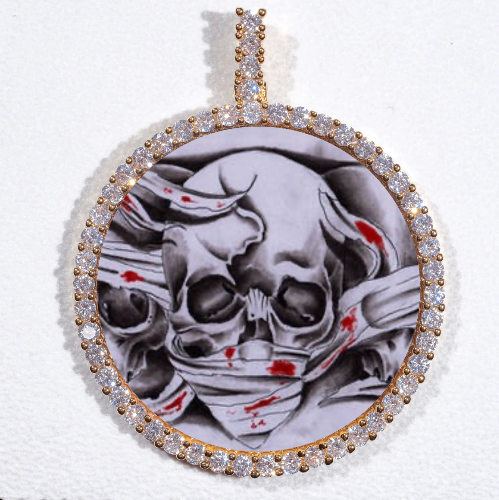 LARGE 3D CIRCLE CUSTOM PICTURE PENDANT