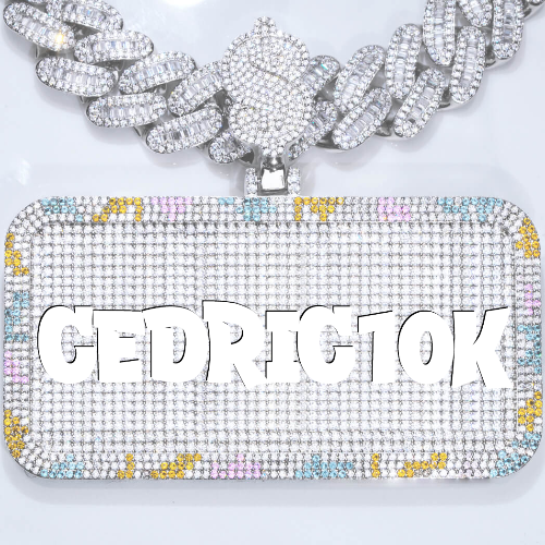 CUSTOM LETTER NECKLACE 3D COLORFUL SQUARE