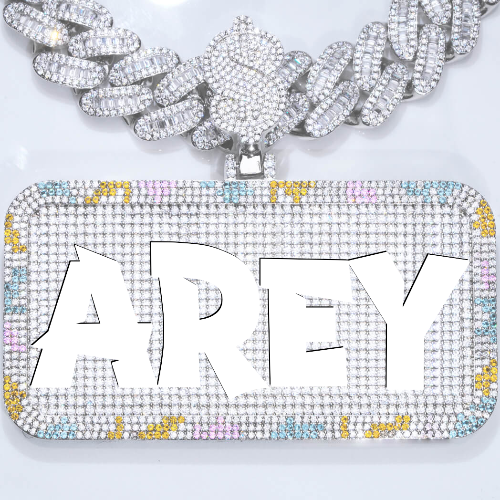 CUSTOM LETTER NECKLACE 3D COLORFUL SQUARE