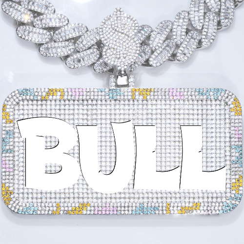 CUSTOM LETTER NECKLACE 3D COLORFUL SQUARE