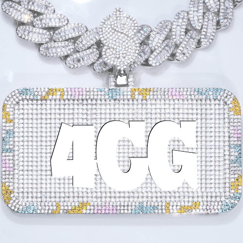 CUSTOM LETTER NECKLACE 3D COLORFUL SQUARE