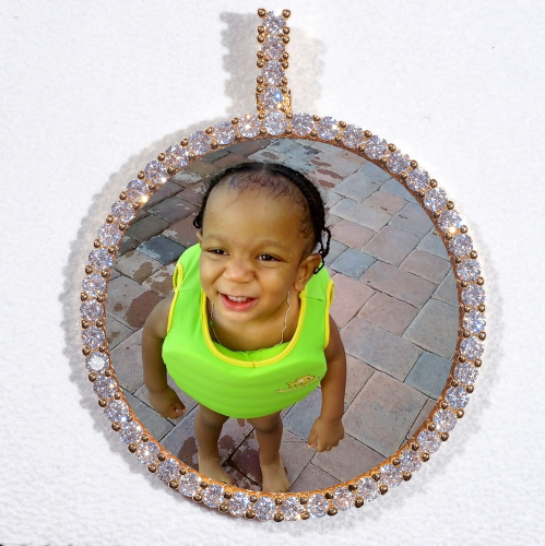 LARGE 3D CIRCLE CUSTOM PICTURE PENDANT