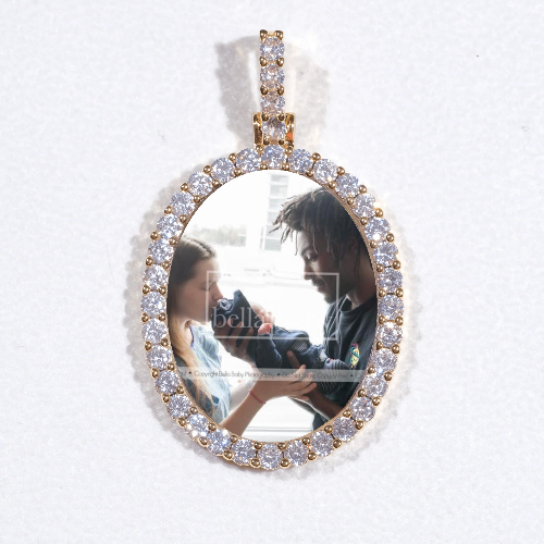 3D Oval Custom Picture Pendant