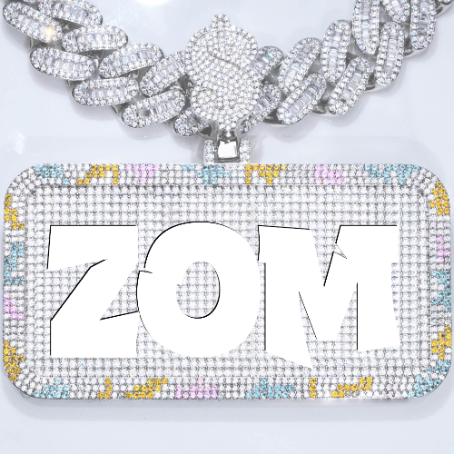CUSTOM LETTER NECKLACE 3D COLORFUL SQUARE