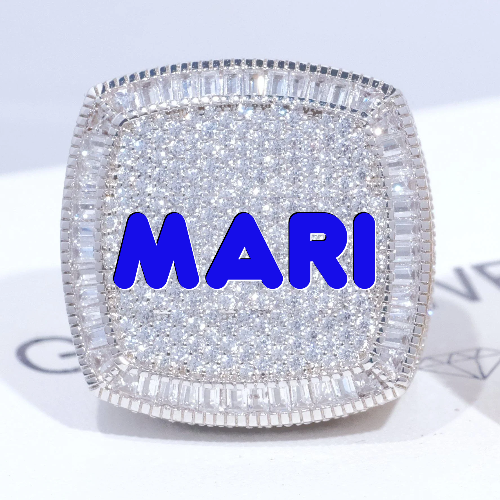 CUSTOM LETTER 3D ICED RING