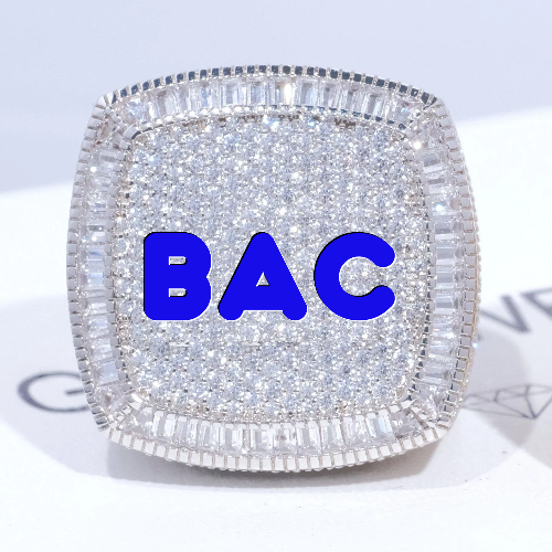 CUSTOM LETTER 3D ICED RING