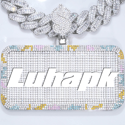CUSTOM LETTER NECKLACE 3D COLORFUL SQUARE