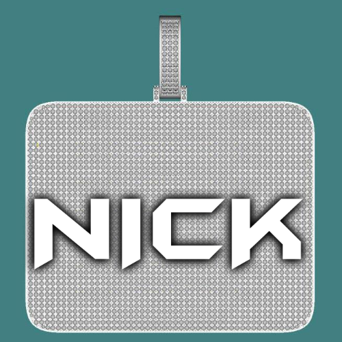 CUSTOM LETTER NECKLACE 3D BIG SQUARE