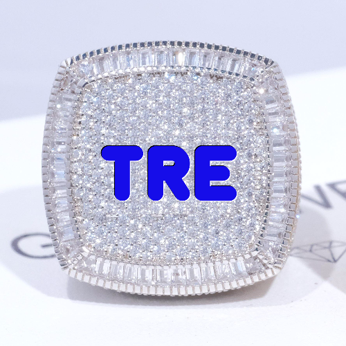 CUSTOM LETTER 3D ICED RING