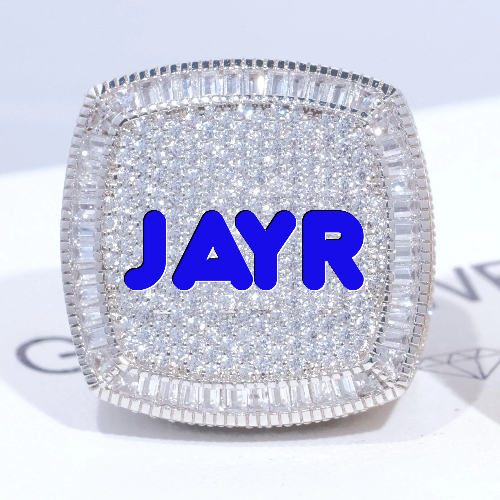 CUSTOM LETTER 3D ICED RING