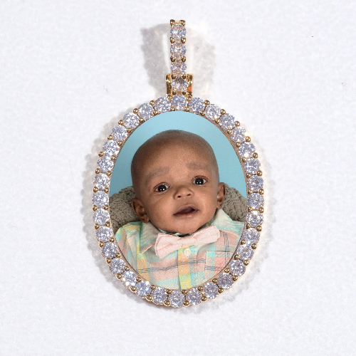 3D Oval Custom Picture Pendant