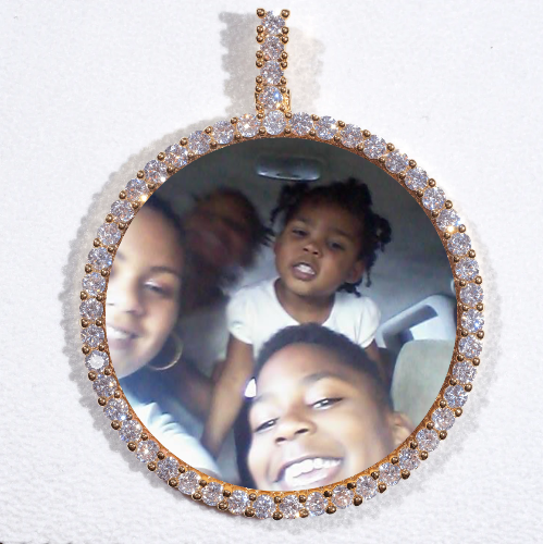 LARGE 3D CIRCLE CUSTOM PICTURE PENDANT