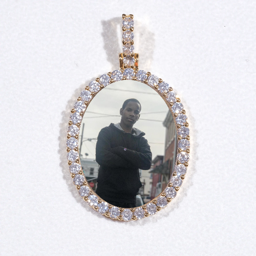 3D Oval Custom Picture Pendant