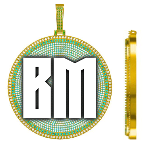 CUSTOM LETTER NECKLACE 3D BIG DISC
