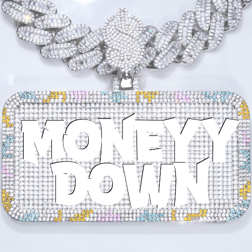 CUSTOM LETTER NECKLACE 3D COLORFUL SQUARE