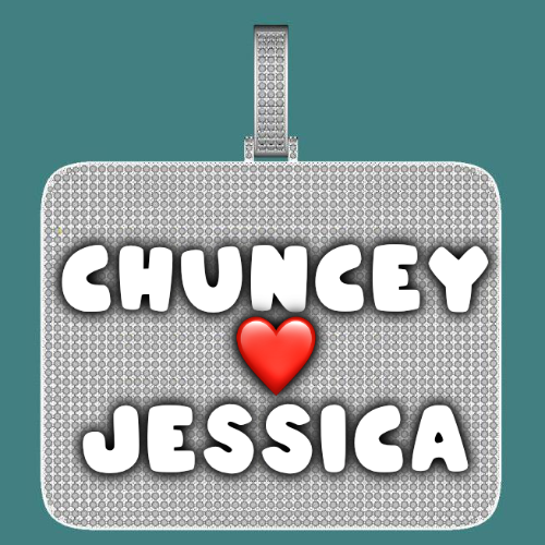 CUSTOM LETTER NECKLACE 3D BIG SQUARE