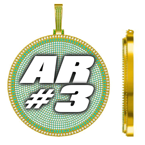 CUSTOM LETTER NECKLACE 3D BIG DISC