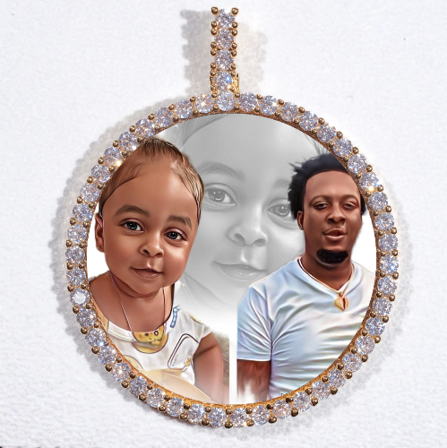 LARGE 3D CIRCLE CUSTOM PICTURE PENDANT