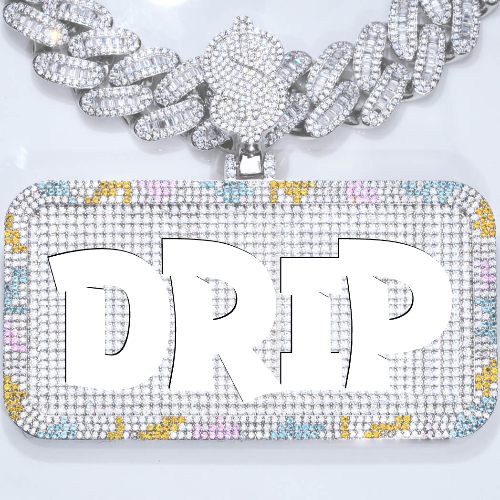 CUSTOM LETTER NECKLACE 3D COLORFUL SQUARE