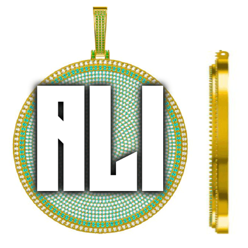 CUSTOM LETTER NECKLACE 3D BIG DISC
