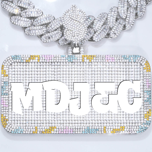CUSTOM LETTER NECKLACE 3D COLORFUL SQUARE