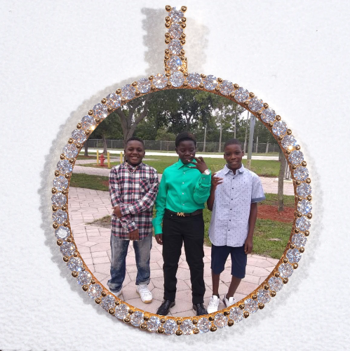 LARGE 3D CIRCLE CUSTOM PICTURE PENDANT