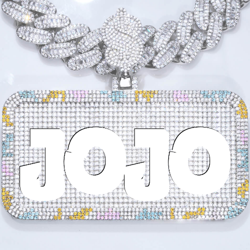 CUSTOM LETTER NECKLACE 3D COLORFUL SQUARE