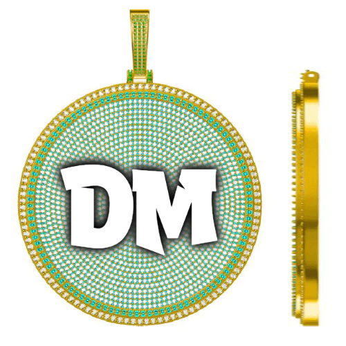 CUSTOM LETTER NECKLACE 3D BIG DISC