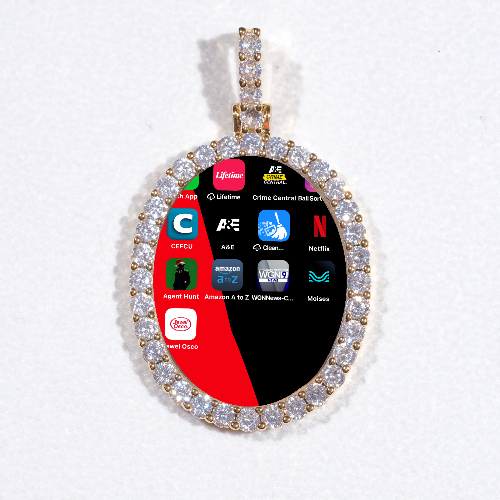3D Oval Custom Picture Pendant